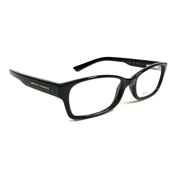 Armani Exchange Eyeglasses Frames AX3017 8004 Polished Black Rectangle 52-16-135 - Picture 3 of 12